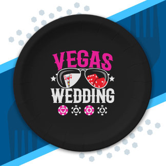 Prato De Papel Casados em Las Vegas - Festa de Casamento de Vegas