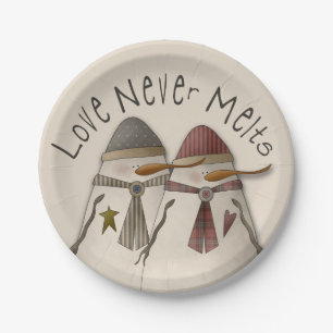 Prato De Papel Casal de neve