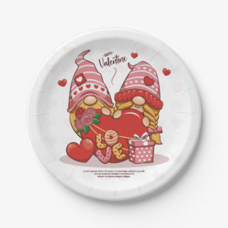 Prato De Papel casal_love_of_cute_gnome_with_love_coração_valenti
