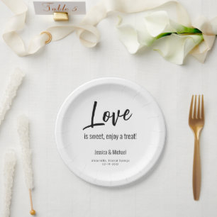 Prato De Papel 💍 Casamento Amor Minimalista Elegante