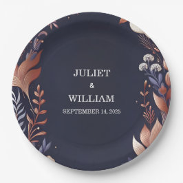 Prato De Papel Casamento Azul Na moda Marinho Exterior Barato do 