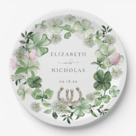 Prato De Papel Casamento Botânico de Fecho Elegante