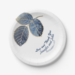 Prato De Papel Casamento Botânico Dourado Marble Elegante