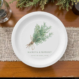 Prato De Papel Casamento Botânico Russo do País Francês