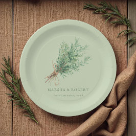 Prato De Papel Casamento Botânico Russo do País Francês