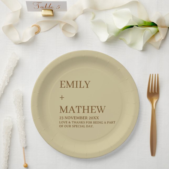 PRATO DE PAPEL CASAMENTO CLÁSSICO ELEGANTE MODERNO PERSONALIZADO  (Casamento)
