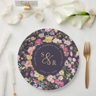Prato De Papel Casamento Colorido de Primavera Wildflower Meadow 