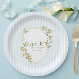 Prato De Papel Casamento com Crista de Limão Mediterrâneo Costeir