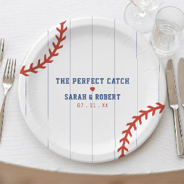 Prato De Papel Casamento com Pinstripe no Baseball Softball Sport
