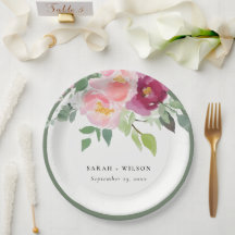 Casamento com Rosa de Aquarela Rosa Blush Burgundy