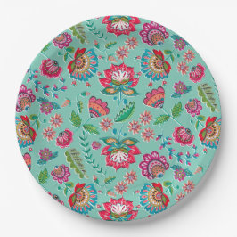 Prato De Papel casamento com um padrão de tartaruga floral brilha