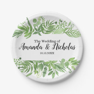 Prato De Papel Casamento com vegetação de prados selvagens Clássi