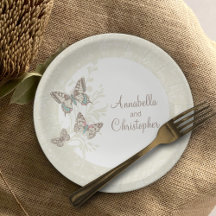 Casamento de 3 borboletas de tinta - placa de pape