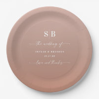 Casamento de Clay e Monogramas Cor-de-Rosa Elegant