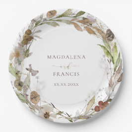 Prato De Papel casamento de flores de campo