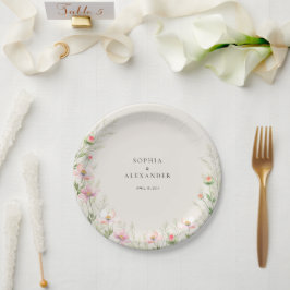 Prato De Papel Casamento de Flores Selvagens de Papel