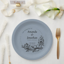 Casamento de Folha Azul Moderno Trendy