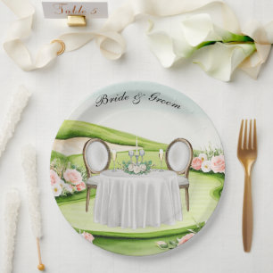 Prato De Papel Casamento de Golfe temido no campo de golfe