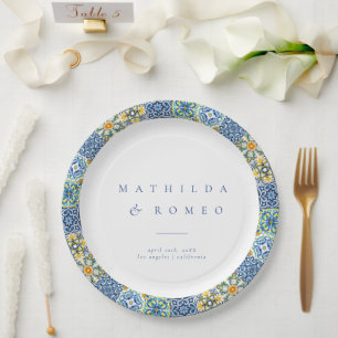 Prato De Papel Casamento de Ivory Minimalista