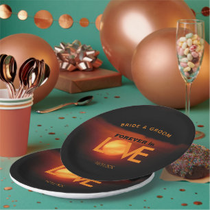 Prato De Papel Casamento de Lua de Colheita de cheio