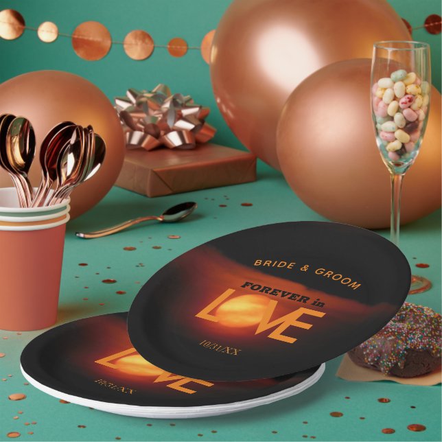 Prato De Papel Casamento de Lua de Colheita de cheio (Múltiplo)