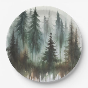 Prato De Papel Casamento de Natureza Selvagem Rústica das Árvores