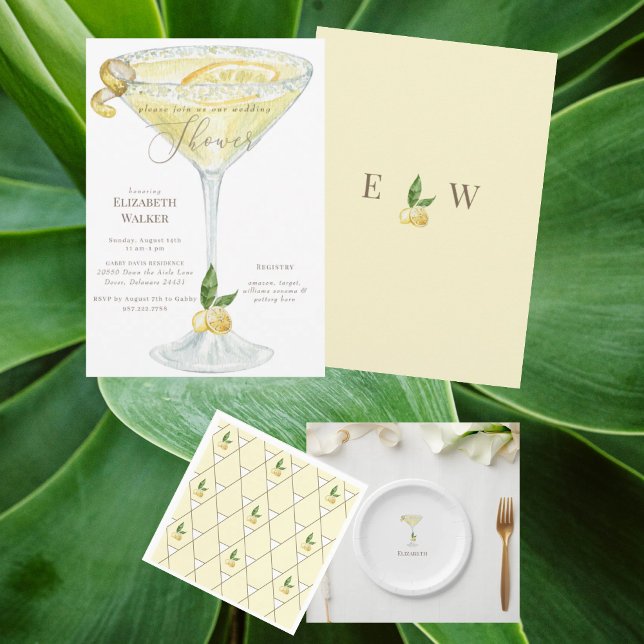 Prato De Papel Casamento de Nome Personalizado de Limoncello (Criador carregado)
