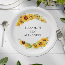 Prato De Papel Casamento de outono de Autumn Geométrico