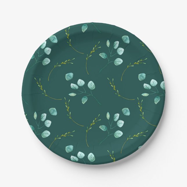 Prato De Papel Casamento de Pedras Aquáticas do Jardim Azul (Frente)