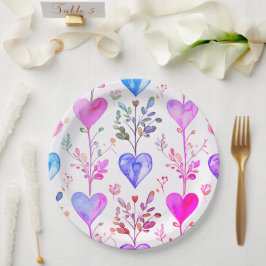 Prato De Papel Casamento de Placa de Papel/Corações de chá