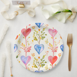 Prato De Papel Casamento de Placa de Papel/Corações de chá