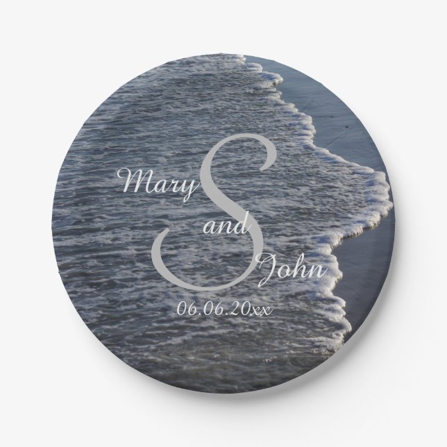 Prato De Papel Casamento de Shoreline (Frente)