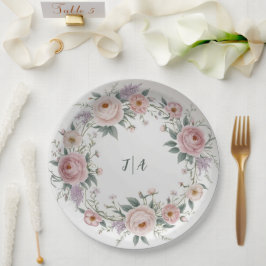 Prato De Papel Casamento de Verão com Padrão Floral de Flor Selva