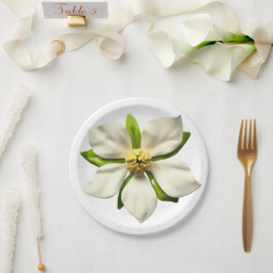 Prato De Papel Casamento de Verão com Primavera de Flor Tropical