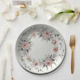 Prato De Papel Casamento de verão padrão floral de flores silvest