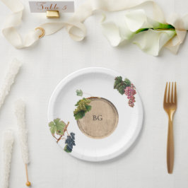 Prato De Papel Casamento de vinhas de barril de vinho russo