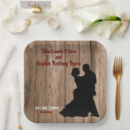 Prato De Papel Casamento do carpinteiro