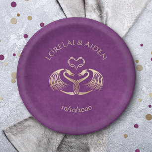 Prato De Papel Casamento do Dragão Céltico Viking