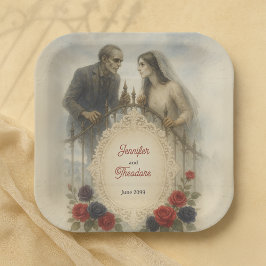 Prato De Papel Casamento do gótico Zombie Halloween