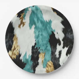 Prato De Papel Casamento Dourado de cocaína verde-turquesa