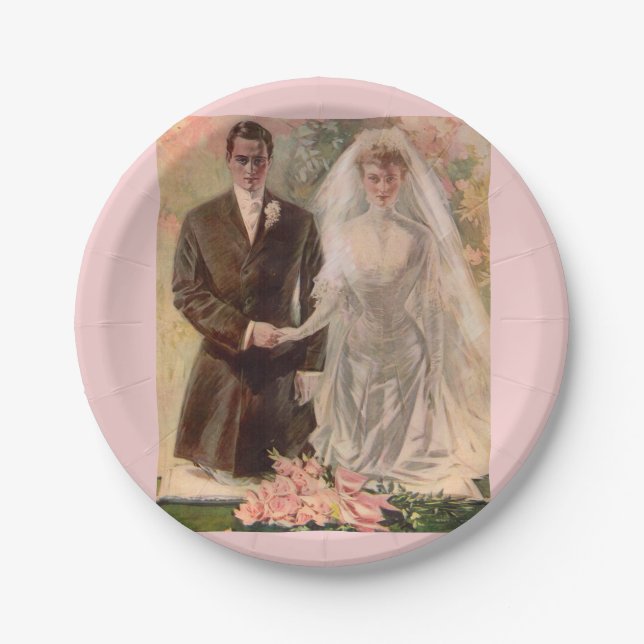 Prato De Papel Casamento Edwardian de 1906 (Frente)