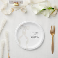 Casamento Elegante de Fita de Arco Branco Formal