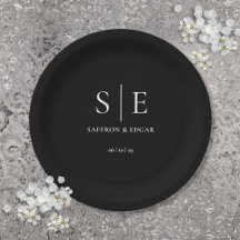 Casamento Elegante Monograma Preto e Branco