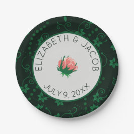 Prato De Papel Casamento Elegante Pink Camellia