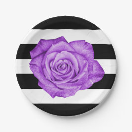 Prato De Papel Casamento em branco Rosa preto roxo moderno