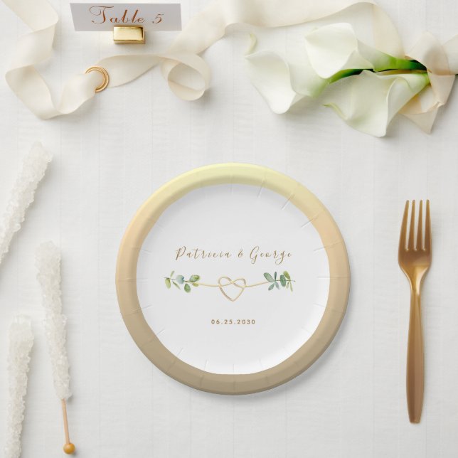 Prato de Papel Casamento Eucalipto (Casamento)