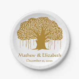 Prato De Papel Casamento exterior rústico da árvore de Banyan