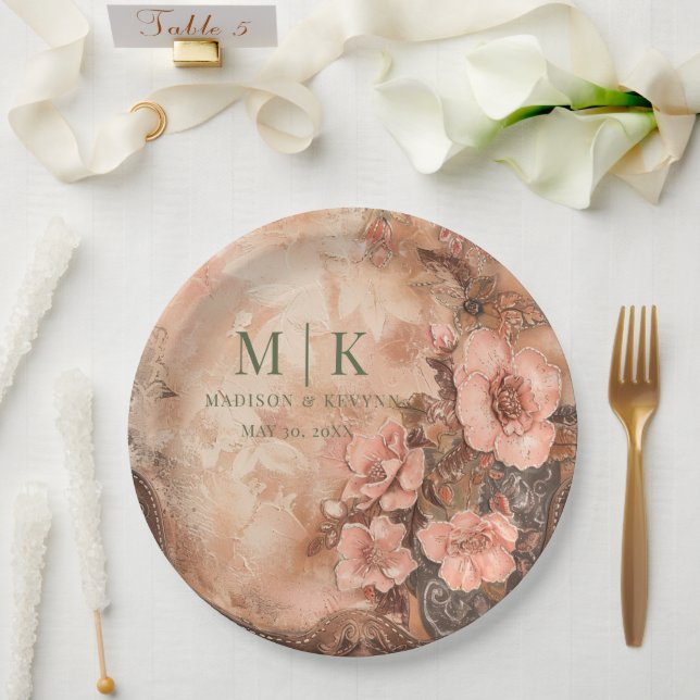 Prato De Papel Casamento Florais Western Boho Cowgirl  (Casamento)