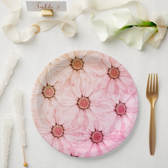 Prato De Papel Casamento floral/chá em papel (Casamento)