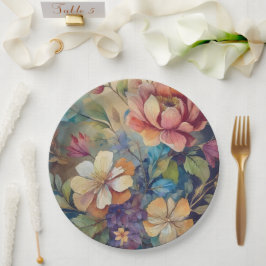 Prato De Papel Casamento floral/chá em papel